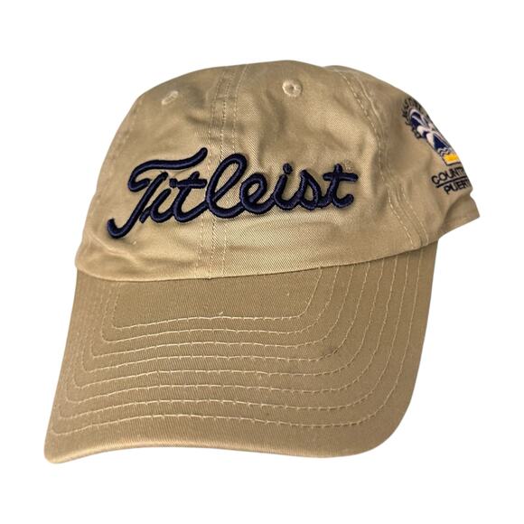 Titleist Golf Logo Baseball Cap Tan Brown Women's Men’s Unisex Hat - Picture 1 of 6
